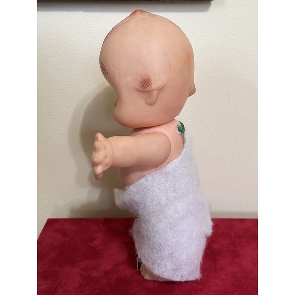 Retro Kewpie Doll 10" Large Green Feather - Picture 2 of 10